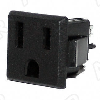 120V 15A Female US Socket, Panel Mount, NEMA 5-15R - Click Image to Close